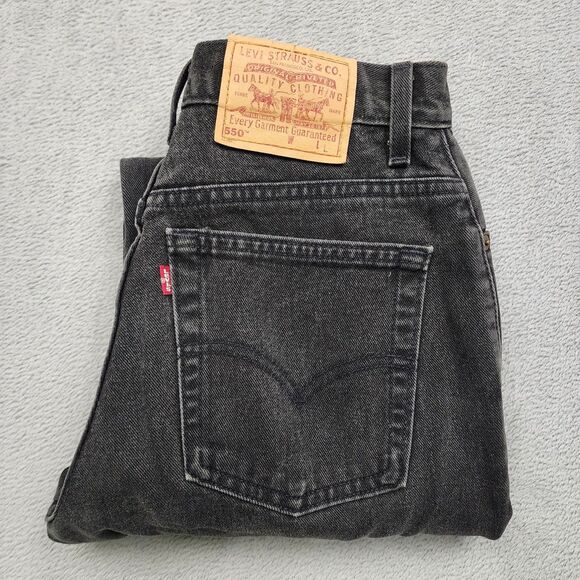 Levi's Denim - Levis Womens 10 MIS L Black 550 Jeans 100% Cotton Made in USA Relaxed Fit